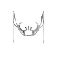 1 Piece Cyberpunk Metal Mask Niche Design Irregular Fluid Mechanical Style Earrings Lip Ring Adjustable Face Accessories For Men And Women - Bộ hoàn chỉnh - Xem 5