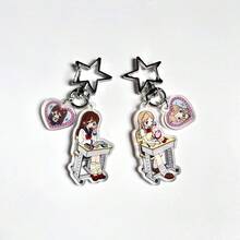 1件原装JK制服Y2K复古日系女学生可爱休闲街头派对亚克力钥匙扣、手机挂饰、学校纪念品礼物、包包挂件，适合所有季节、公司活动、送给女朋友的礼物，带证件夹的包包挂绳，汽车配件，包包挂饰，圣诞节汽车礼物，送给老师的礼物，送给姐姐的礼物创意 - 彩色 - 查看 9