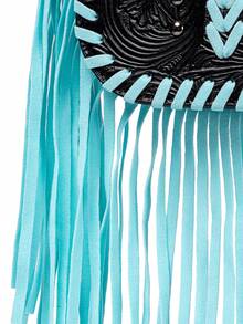 女士手提包，时尚斜挎单肩包，波西米亚复古几何印花单肩包，小众多功能休闲日常旅行通勤街头度假黑色 - 黑色 - 查看 9