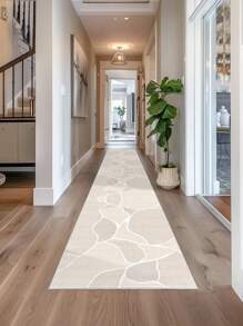 1 块米色地毯，现代简约风格，长条地毯，900 克/平方米，0.5 厘米厚度，防滑，可水洗和机洗，家居装饰，客厅，厨房，走廊，卧室，餐厅，办公室，四季皆宜