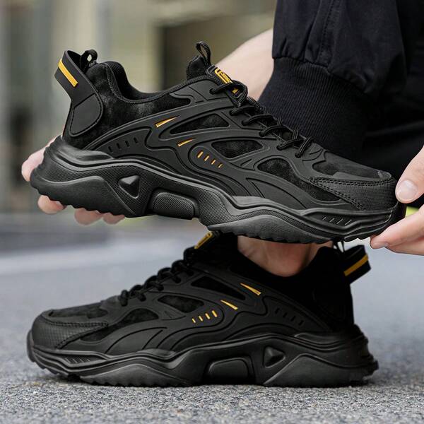 Zapatos deportivos para hombre 2025 Nuevos de otoño/invierno con parte superior de cuero, impermeables, suela blanda, ligeros, para estudiantes y jóvenes, zapatos de viaje y running con cordones, antideslizantes, versátiles, tallas grandes, amortiguación de impactos, para senderismo y casual, suela gruesa, de moda, duraderos y para todas las estaciones