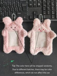 1个可爱毛绒动物卡套，背包钥匙扣挂件，学生证/卡片套，校园卡照片展示挂件，包包挂饰，照片保护套，学习用品，返校季（注：卡套颜色可能略有不同，但不影响使用 - 黑色、白色、浅粉色、棕色） - 白色 - 查看 17