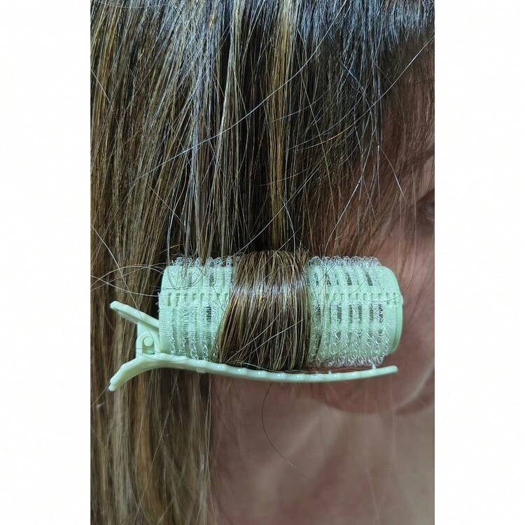 Small Hair Bobs Kit With Adhesive Closure Or Curlers + Clips, DIY Styling Tools 6.0x2cm Or 6.0x3cm - 彩色 - 查看 2