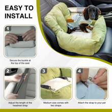 Asiento de coche y cama de viaje para perros pequeños y gatos HazoWill, asiento elevador con base antideslizante y correas ajustables, ligero, plegable, diseño de uso múltiple, elegante, acogedor para viajes por carretera y el hogar