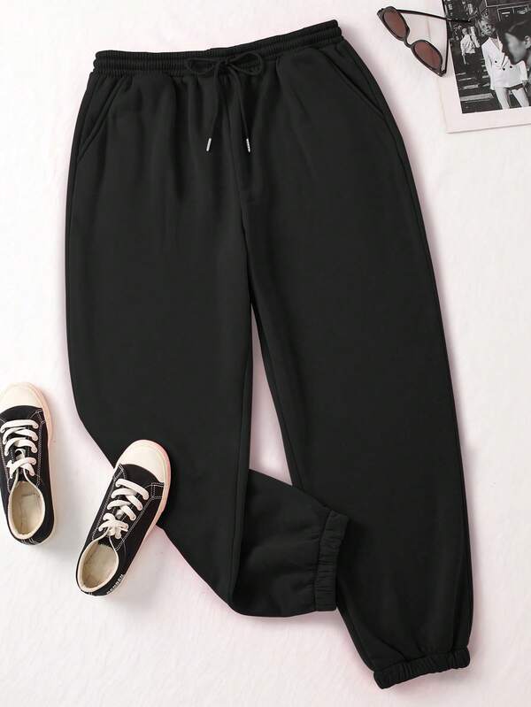 New Women's 1-Piece Casual Drawstring Sports Pants Home Wear Women's Sports Jogging Trousers Autumn And Winter Warm Pants Outdoor Sports Gathering Mountaineering