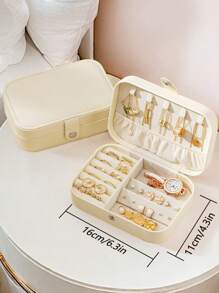 1pc Travel Jewelry Storage Box, Multi-Functional Waterproof Jewelry Case, Large Capacity Jewelry Organizer, Portable Jewelry Box For Earrings, Rings, Necklaces, Ideal For Halloween, Christmas, Birthday Gifts, Bridesmaid Gifts, Back To School, Bedroom Decor