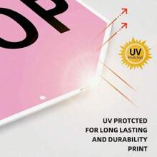 1pc Octagon Pink/Red/Black STOP Decorative Sign, Aluminum, 12x12 Inch UV Printing, Perfect For Indoor/Outdoor Walls, Garage, Studio, Teen Room, Private Territory Decoration