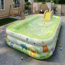 Outdoor Inflatable Swimming Pool, Inflatable Slide Water Play Pool, Thick PVC Material, Can Be Used As Indoor Sandbox, Ball Pit, 1.5m, 2.1m, 3m - 3 Size Options, Suitable For Summer Backyard Parties, Outdoor Water Fight Parties, Indoor Toy Pool - Multicolor - View 13