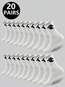 5 Pairs/10 Pairs/20 Pairs/ Men's Casual Socks, Mid Length Socks, White Socks, Winter Socks, Black Socks, Sports, Fall Socks