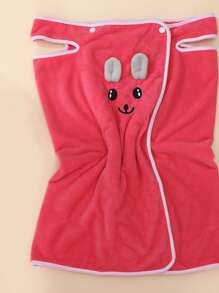 1 pieza Toalla de baño con diseño de dibujos animados para niños, bata de baño de felpa de coral absorbente, bata de baño para playa, spa y sauna, disponible en 2 tamaños