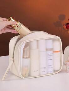 高级哑光半透明化妆包，化妆品收纳袋，旅行洗漱包，大容量便携化妆包，房间装饰，包袋，化妆包，梳妆台，旅行，化妆包，旅行必备，收纳，储物，旅行必备，化妆品收纳包，化妆包，洗漱包，桌面收纳包，化妆包，化妆袋，化妆品收纳包，梳妆台配件，化妆袋，化妆包，收纳袋，化妆袋，旅行必备 - 彩色 - 查看 6