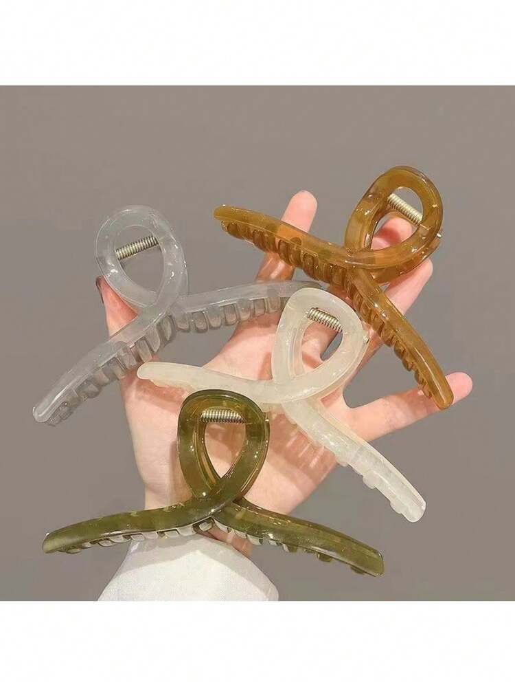 1 套 3 件女士交叉发夹，休闲时尚百搭配饰发饰时尚爪夹女士发夹休闲发夹秋季配饰秋冬度假装女士 - 彩色 - 查看 8