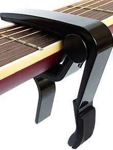 Guitar Capo For Acoustic & Electric Guitars - Professional Adjustable Spring-Loaded Clamp For Guitarists & Musicians - Perfect For Live Performances, Studio Recording & Practice - Includes Bonus 5-Piece Guitar Picks Plectrums Set - Black - View 5