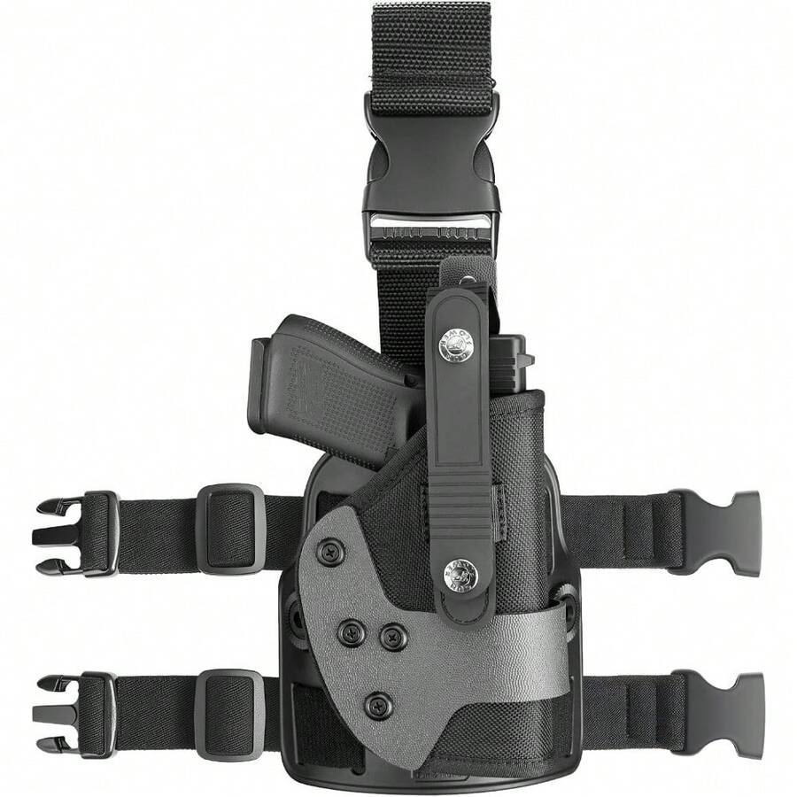 Gun Flower Universal Drop Leg Holster For  17 19 22 23 26 Gen3-5, Taurus G2C G3C G3 XL, Beretta 92FS PX4 APX, M&P 9MM Compact, Canik TP9 SF Elite, CZ P07 P09 P10C, Adjustable Thigh Platform – No Optic/Laser - default - View 1