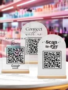 1pc Customized QR Code Sign, Personalized Business Review Sign, Customized Business Display Sign, Personalized QR Code Social Media Logo, Customized Menu Display Sign, Personalized Social Media Plaque, Business Sign, Salon Sign, Menu, Price List, Business Sign, QR Code Sign, Stylish, Simple, Unique Personalized Custom Gift, Multi-Functional, Ornamental, Reusable, Modern, Colorful, Cute, Vintage, Cartoon, Kawaii, Custom, Workers, Clients, Students, For Business/Work/Office, For School,Office & School Supplies,Xmas Decoration,Desk Decorations Gifts,New Job, Office Supplies