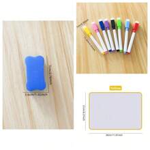 1 Pza Pizarra blanca de doble cara no magnética, pizarra blanca borrable y escribible, con bolígrafo, borrador, borde de 7 colores, tamaño A4 para dejar mensajes importantes en la oficina