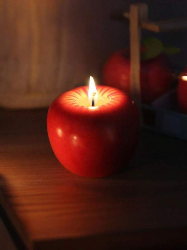 1pc Christmas Eve Apple Candle (Paraffin Wax) - Suitable For Christmas Party Decor/Birthday Scene Setting, A Warm Gift For Friends, Lovers, And Family Home Decor Christmas Decorations Room Decor