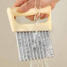 2 Pieces Of Potato Corrugated Texture Slicing Knife With Protective Cover, French Frying Pan With Wrinkled Cutting, Stainless Steel Blade, Vegetable Slicer With Protective Cover