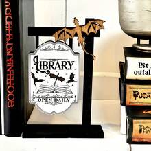 1pc Vintage Wooden Bat & Gothic Dragon Fantasy Design Bookshelf Decor - Bohemian Style Daily Open Mini Desktop Decoration, Halloween Home Office Shelf Ornament, Reader Gift, Quirky Design Meticulously Crafted Holiday Decor Gift, No Electricity No Feathers Home Decor Halloween Decor Room Decor - Multicolor - View 4