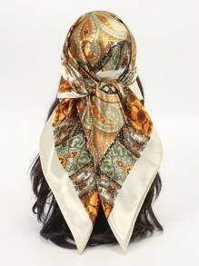 1 pieza Pañuelo casual con estampado de paisley