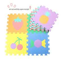 10片装儿童益智游戏垫，尺寸30*30*1厘米，彩色互锁泡沫材质，每片都印有字母和数字，帮助孩子在玩耍中学习，适合装饰客厅、卧室或游戏室地板。 - 彩色 - 查看 8