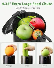 Juicer | 4.35" Wide Mouth | Whole Fruit No Cut | Slow Press Tech | Higher Juice Yield | Easy Clean Brush | Perfect For Morning Drinks #KitchenUpgrade - US A Type Plug(110-127V) - View 8
