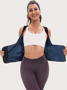 2025 Newest New Year Spring Sports Sweat Suit For Women, Shapewear Waist Trainer, Tummy Control, Posture Corrector, Thermal Activewear, Yoga, Fitness, Sexy Outerwear (PU Coated)