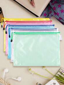 1 Peça/5 Peças Bolsa de Zíper Transparente de Mão para Escritório, Bolsa de Informações para Estudantes, Bolso de Zíper para Organização e Armazenamento - Perfeito para Bordado Cruzado, Jogos de Quebra-cabeça, Viagem, Escola, Jogos de Tabuleiro e Suprimentos de Escritório - Tamanho A4, De Volta às Aulas