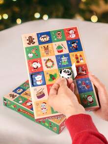 5 piezas Caja de regalo de Navidad, Calendario de Adviento de 24 días, Diseño creativo de 12 y 24 cuadrículas, Caja de embalaje de regalo para crear ambiente navideño, Experiencia interactiva de desempaquetar, Caja de regalo de Nochebuena, Adecuado para decoración de fiesta de Navidad y escenarios de entrega de regalos