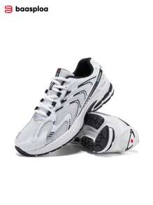 baasploa Chaussures de course rétro en maille pour hommes, chaussures respirantes antidérapantes, chaussures de course légères à semelle épaisse et résistantes à l'usure pour hommes et femmes, chaussures de sport décontracté extérieur, chaussures de marche pour hommes avec augmentation de la taille, chaussures de mode de marque