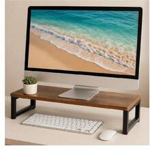 Vintage Monitor Stand Riser Desktop Storage Organiser Shelf 55 X 23 X 14cm For Notebook PC Printer Lift Stands - Variant - View 1