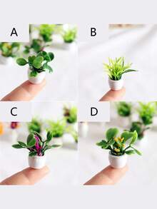 4/2PCS Mini Artificial Potted Plant,Artificial Mini Succulent Plants, Realistic Simulation Of Bonsai And Floral Greenery, Durable Resin Square Pot, Mini Garden, Versatile Ornament For Universal Holiday Decorations,Suitable For Dollhouse Decoration, Christmas Birthday Present, DIY Handicrafts, For Home Living Room, Desktop Center, Windowsill, Office Decor, Wedding Party Decoration 1pc