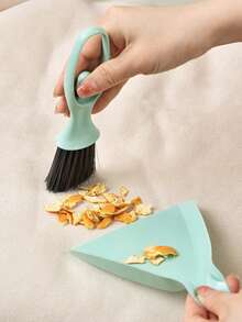 2 件迷你扫帚和簸箕套装，塑料桌面清洁扫帚和簸箕清洁工具 - 彩色 - 查看 8