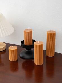 Brown Cylindrical Scented Candle, Decorative Candle Set, Candle Center Decor, Best Friend Gift, Women's Gift, Winter Gift, Home Decor Candle, Christmas Cone Candle - Brown - View 5