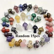 15/20/30pcs Assorted Natural Stone Pendant, Teardrop & Heart Shaped Charms, Suitable For Jewelry Making - Multicolor - View 24