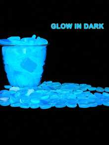 500/200pcs-Luminous Pebbles,Glow In Dark Rocks Luminous Stone Garden Accessories Micro Landscape Fish Tank Decoration Outdoor Patio Lawn Yard Kit Pebble Vase Stuffing Glow In The Dark Garden Pebbles Stones Rocks For Yard And Walkways Decor DIY Decorative Luminous Stones