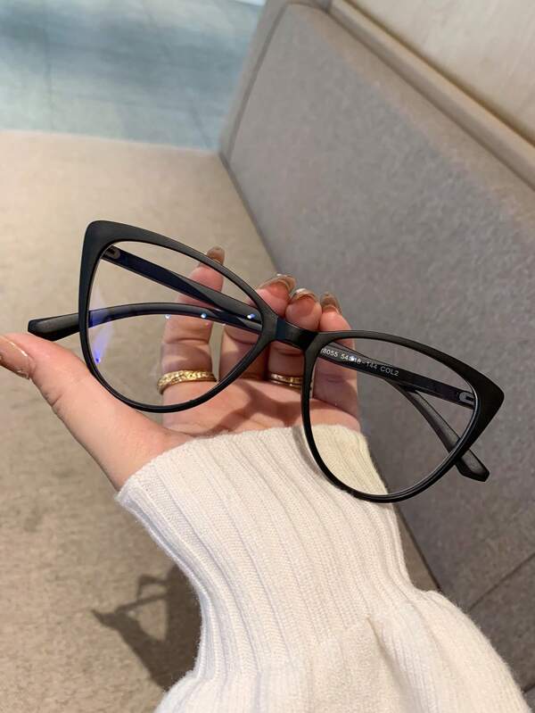 1 Peça Óculos de Moda Feminina Sem Receita Médica, Novo Design Minimalista Casual, Leve e Portátil, Retrô Estilo Gatinho, Design Único Decorativo, Presente Adequado para Internet, Escritório, Computador, Telefone, Leitura de Livros