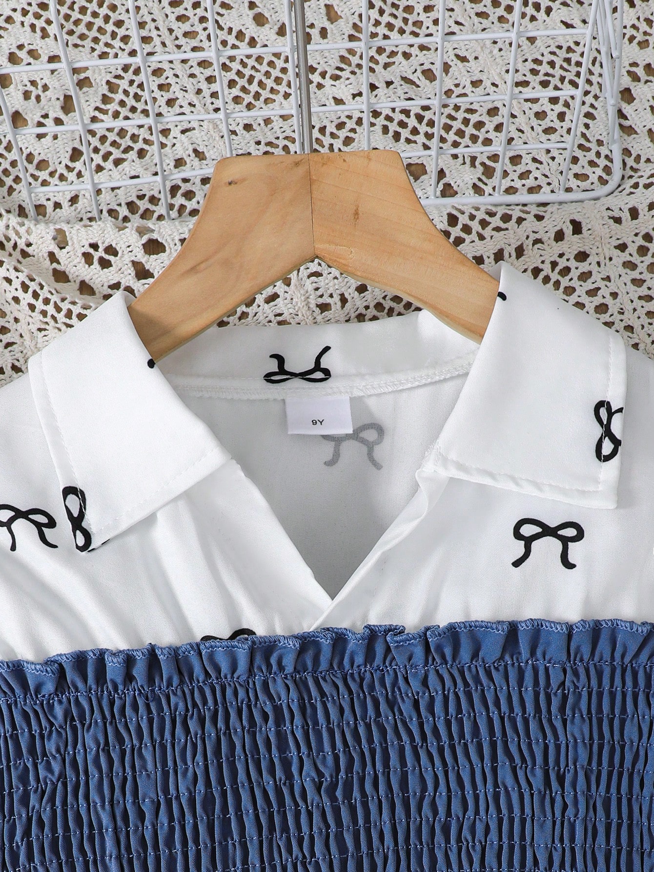 Purechapter طقم قميص أكمام طويلة مع طباعة الفيونكة...