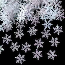 300pcs 2cm Artificial Christmas Snowflake Colorful Paper Stickers For Home, Wedding & Christmas Decorations,Christmas - White - View 4