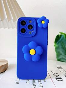 1个时尚花卉气垫手机支架及花朵装饰支架，兼容苹果16/15/11/12/13/14 Pro Max/Xs/Xr/11 Pro/11 Pro Max/12 Pro/12 Pro Max/13 Pro/13 Pro Max/7 Plus/14 Pro/14 Pro Max/14 Plus/8 Plus/SE2，三星Galaxy A02/A03/A03CORE/A04/A04E/A05/A05S，防水、防震、防摔、防刮，国际版，非国内版 - 寶藍色 - 查看 3
