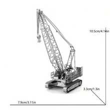 Modelo de Montagem Metálica 3D, Quebra-cabeça de Fivela de Aço Inoxidável DIY, Modelo de Veículo de Construção, Sem Necessidade de Cola, Presente de Natal, Ornamento Decorativo, Carregadeira, Guindaste, Caminhão Basculante, Trator, Caminhão Semirreboque