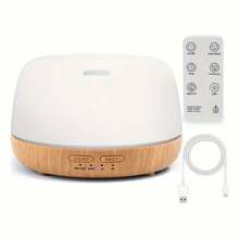 Essential Oil Diffuser, 300Ml Ultrasonic Oil Humidifier With 7 Color Lights 2 Mist Modes With Remote Control For Home, Office
