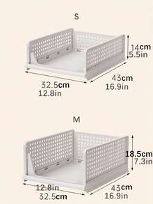 1pc Drawer Type Wardrobe Organizer, Japanese Style Clothes Storage Box With Layered Dividers, Drawer Basket Rack Shelf - White - View 6