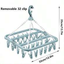 1 Piece 32 Clip Windproof Clothes Peg, Sock Peg, Bra Clothes Peg, Hat Peg, Multi-Clip Clothes Rack, Drying Rack, Multi-Functional Clothes Peg