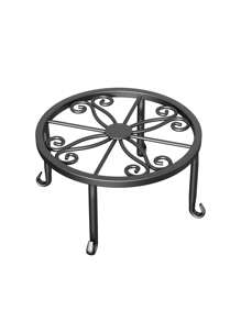 1PC Sturdy Metal Plant Stand With Flower Pot Holder - Rust-Resistant Iron Garden Planter Stand For Indoor & Outdoor Use, Circular Design,Outdoor & Garden - Black - View 7