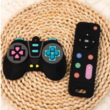 2pcs Silicone Teethers - Remote Control & Game Controller Teething Toys, Educational & Fun Sensory Chew Toys For 6-12 Months Babies