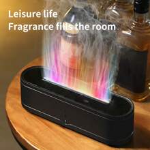 جهاز نشر الروائح الأساسية بالموجات فوق الصوتية بإضاءة لهب ملون سعة 260 مل، جهاز نشر الروائح العطرية، جهاز نشر الزيوت الأساسية المحمول بمنفذ USB، مرطب الهواء