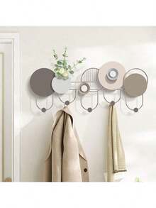 Appendiabiti moderno con mensola da parete, portachiavi da parete, appendiabiti in metallo per arte murale, adatto per soggiorno, ingresso, bagno