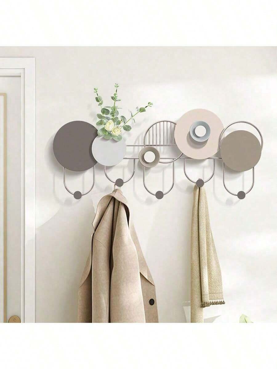 Appendiabiti moderno con mensola da parete, portachiavi da parete, appendiabiti in metallo per arte murale, adatto per soggiorno, ingresso, bagno