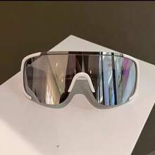 Unisex Windproof Outdoor Fashion Glasses - Large Frame Anti-Glare Cycling Hiking Goggles, Wrap-Around Lens Lightweight Durable Design, Mountain Bike Accessories, Adventure Gear, Premium Lenses - Tấm thủy ngân khung trắng - Xem 7